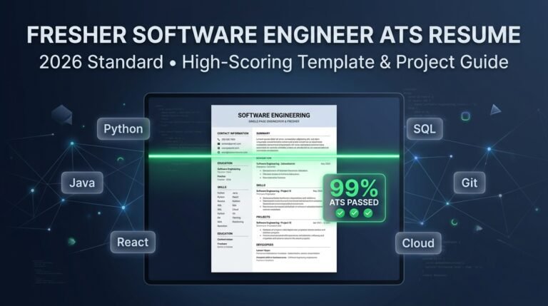 Fresher Software Engineer ATS Resume Format 2026 (Free Template & Copyable Script)