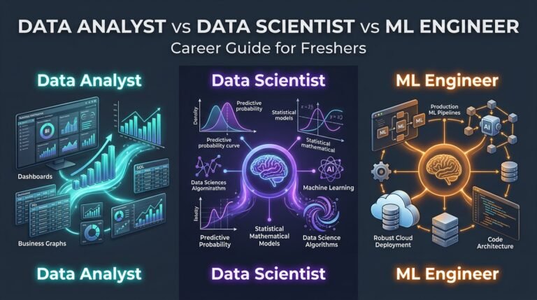 Data Analyst vs Data Scientist vs ML Engineer for Freshers: Which One Should You Choose?