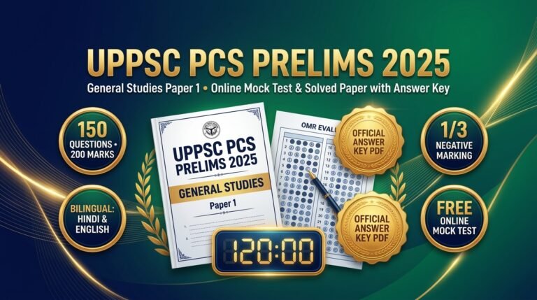 UPPSC PCS Prelims 2025 Question Paper with Answer Key PDF & Online Mock Test